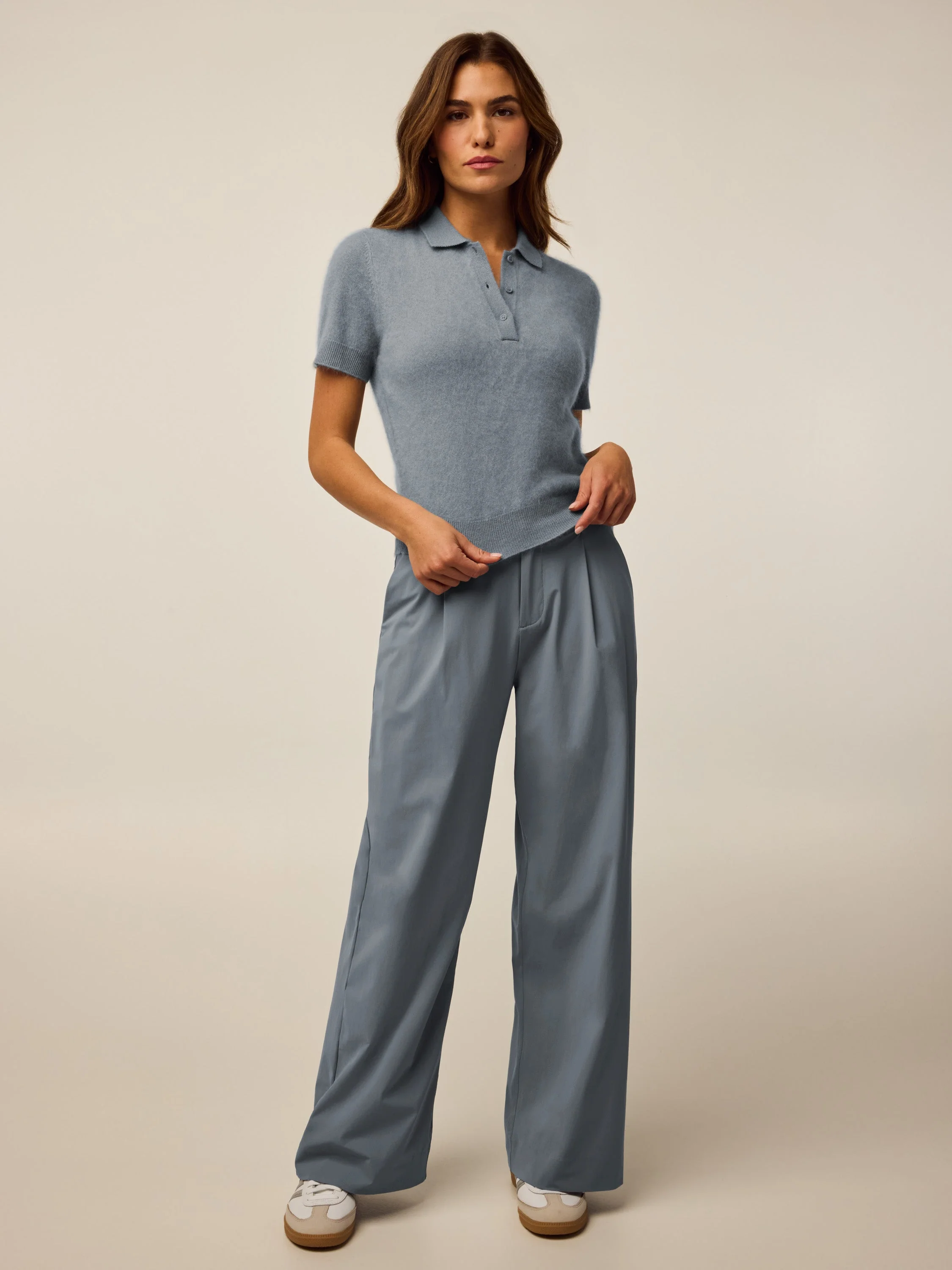 Brushed Bardot Cashmere Short Sleeve Sweater - Image 7